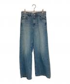 Mila Owenミラオーウェン）の古着「ルーズフィットセンタープレスワイドバギーパンツ」｜ブルー