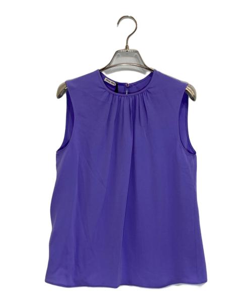 MIU MIU（ミュウミュウ）MIU MIU (ミュウミュウ) ノースリーブシルクブラウス パープル サイズ:40の古着・服飾アイテム