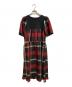 BLUE LABEL CRESTBRIDGE（ブルーレーベルクレストブリッジ）の古着「クレストブリッジチェッククロッシングツイルティアードドレス」｜レッド×ブラック