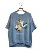 POLO RALPH LAURENポロ・ラルフローレン）の古着「加工ポロベアショートスリーブスウェット」｜ブルー