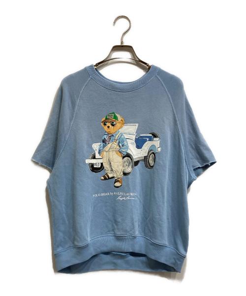 POLO RALPH LAUREN（ポロ・ラルフローレン）POLO RALPH LAUREN (ポロ・ラルフローレン) 加工ポロベアショートスリーブスウェット ブルー サイズ:Mの古着・服飾アイテム