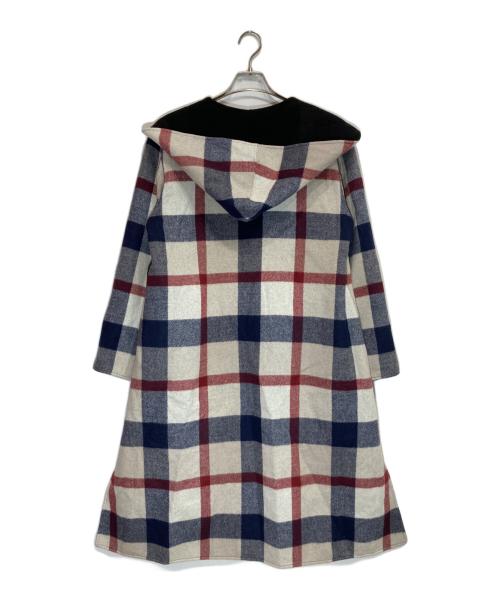 BLUE LABEL CRESTBRIDGE（ブルーレーベルクレストブリッジ）BLUE LABEL CRESTBRIDGE (ブルーレーベルクレストブリッジ) チェックダブルフェイスロングコート ブラック サイズ:38の古着・服飾アイテム