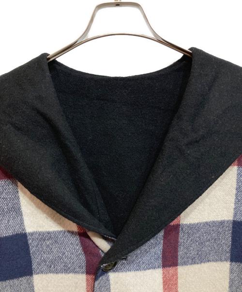 BLUE LABEL CRESTBRIDGE（ブルーレーベルクレストブリッジ）BLUE LABEL CRESTBRIDGE (ブルーレーベルクレストブリッジ) チェックダブルフェイスロングコート ブラック サイズ:38の古着・服飾アイテム