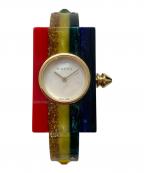 GUCCIグッチ）の古着「ビンテージ ウェブ ホワイトシェル レインボーバングル」