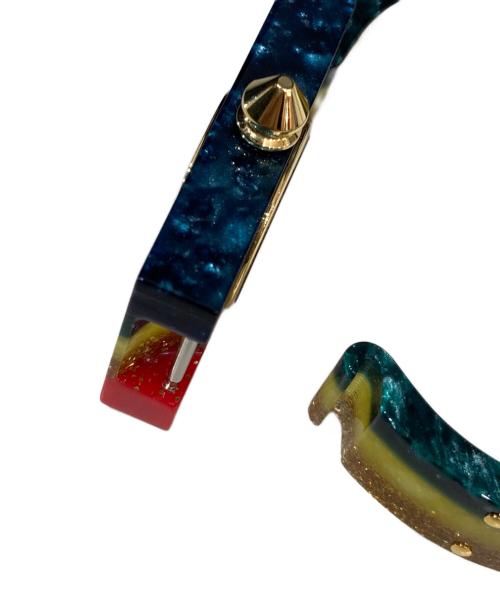 GUCCI（グッチ）GUCCI (グッチ) ビンテージ ウェブ ホワイトシェル レインボーバングルの古着・服飾アイテム