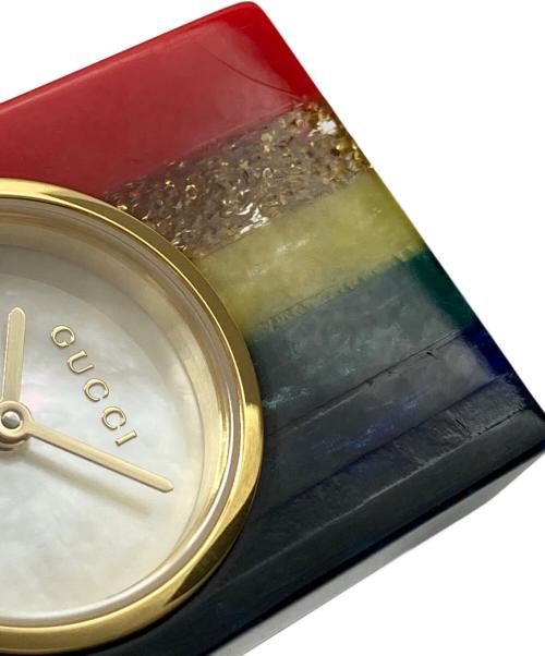 GUCCI（グッチ）GUCCI (グッチ) ビンテージ ウェブ ホワイトシェル レインボーバングルの古着・服飾アイテム