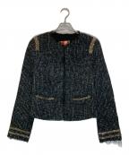 MSGMエムエスジーエム）の古着「ノーカラーツイードジャケット」｜ブラック