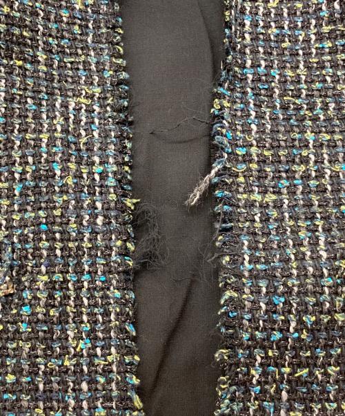 MSGM（エムエスジーエム）MSGM (エムエスジーエム) ノーカラーツイードジャケット ブラック サイズ:40の古着・服飾アイテム