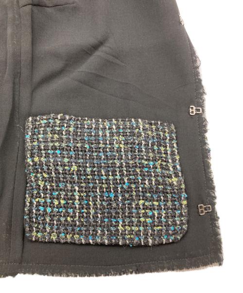 MSGM（エムエスジーエム）MSGM (エムエスジーエム) ノーカラーツイードジャケット ブラック サイズ:40の古着・服飾アイテム