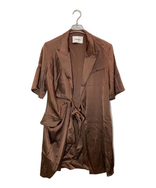 nanushka（ナヌーシュカ）nanushka (ナヌーシュカ) サテンガウンコート ブラウン サイズ:Sの古着・服飾アイテム