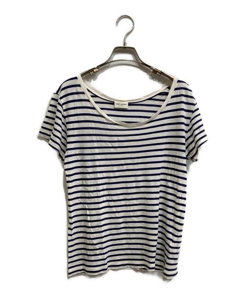 Saint Laurent Paris（サンローランパリ）Saint Laurent Paris (サンローランパリ) Striped Ballet Tee ネイビー×ホワイト サイズ:XSの古着・服飾アイテム