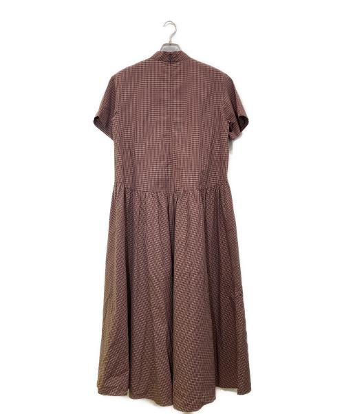 LE CIEL BLEU（ルシェルブルー）LE CIEL BLEU (ルシェルブルー) Check Volume Dress/21A65211 ボルドー サイズ:36の古着・服飾アイテム