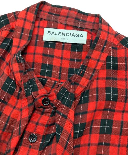 BALENCIAGA（バレンシアガ）BALENCIAGA (バレンシアガ) TARTAN NEW SWING SHIRT レッド サイズ:38の古着・服飾アイテム
