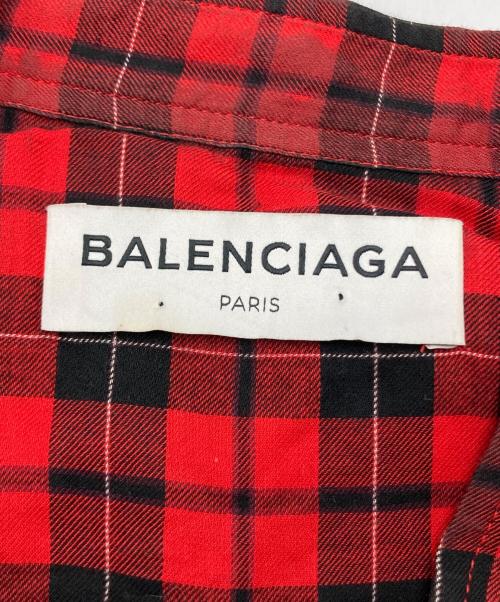 BALENCIAGA（バレンシアガ）BALENCIAGA (バレンシアガ) TARTAN NEW SWING SHIRT レッド サイズ:38の古着・服飾アイテム