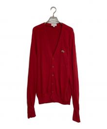 LACOSTE（ラコステ）の古着「オーガニックコットンVネックカーディガン」｜レッド