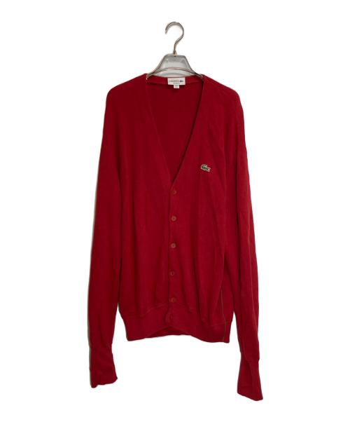 LACOSTE（ラコステ）LACOSTE (ラコステ) オーガニックコットンVネックカーディガン レッド サイズ:3の古着・服飾アイテム