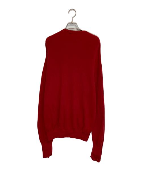 LACOSTE（ラコステ）LACOSTE (ラコステ) オーガニックコットンVネックカーディガン レッド サイズ:3の古着・服飾アイテム