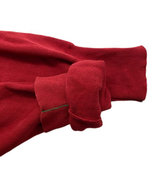 LACOSTE（ラコステ）LACOSTE (ラコステ) オーガニックコットンVネックカーディガン レッド サイズ:3の古着・服飾アイテム