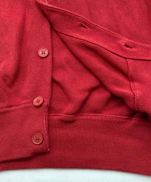 LACOSTE（ラコステ）LACOSTE (ラコステ) オーガニックコットンVネックカーディガン レッド サイズ:3の古着・服飾アイテム