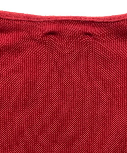 LACOSTE（ラコステ）LACOSTE (ラコステ) オーガニックコットンVネックカーディガン レッド サイズ:3の古着・服飾アイテム