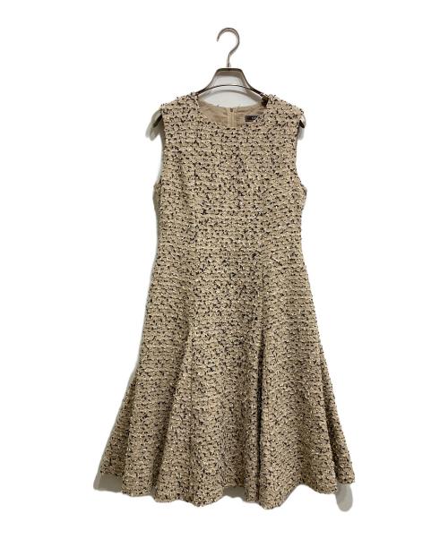 FOXEY（フォクシー）FOXEY (フォクシー) ノースリーブツイードワンピース/37727 ベージュ サイズ:38の古着・服飾アイテム