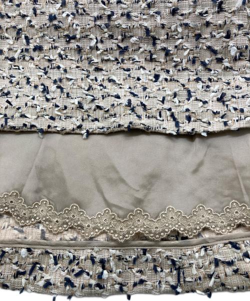 FOXEY（フォクシー）FOXEY (フォクシー) ノースリーブツイードワンピース/37727 ベージュ サイズ:38の古着・服飾アイテム