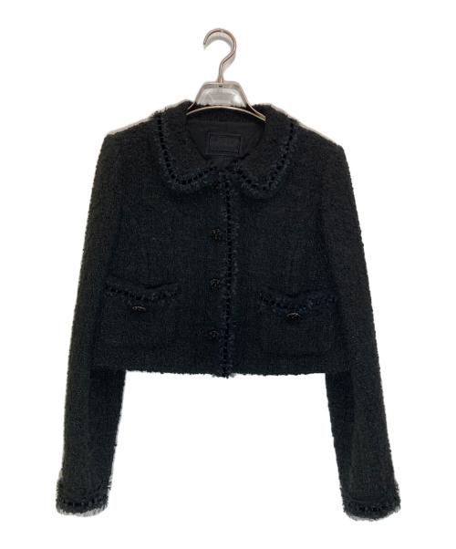 FOXEY（フォクシー）FOXEY (フォクシー) ジュエルツイードジャケット ブラック サイズ:38の古着・服飾アイテム