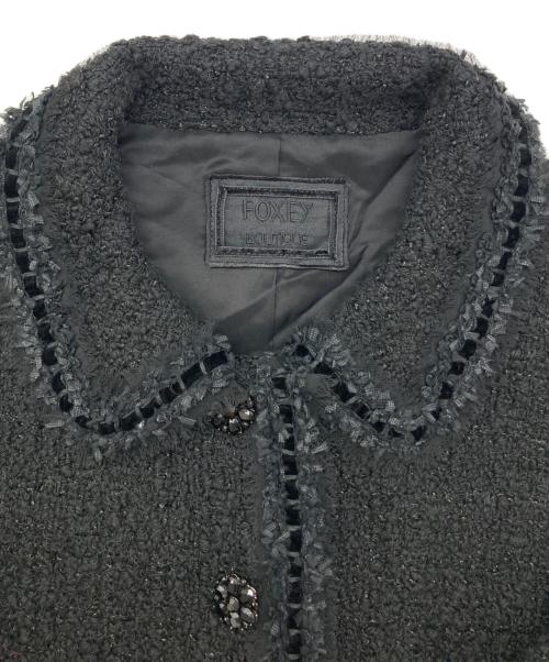 FOXEY（フォクシー）FOXEY (フォクシー) ジュエルツイードジャケット ブラック サイズ:38の古着・服飾アイテム