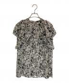 ANAYIアナイ）の古着「モノトーンフラワープリント ブラウス」｜ホワイト×ブラック