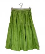 FOXEYフォクシー）の古着「ドリーノワールシルクフレアスカート」｜グリーン
