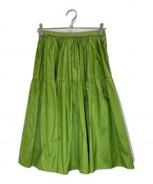 FOXEY（フォクシー）の古着「ドリーノワールシルクフレアスカート」｜グリーン