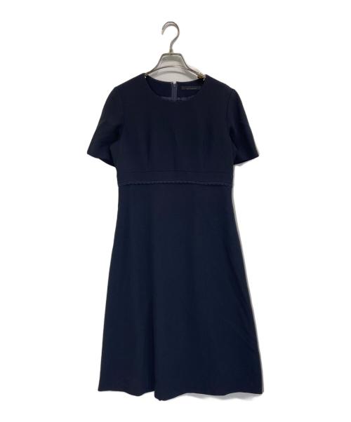 NOUV CONFINI（ヌーヴコンフィニ）NOUV CONFINI (ヌーヴコンフィニ) レース付きワンピース ネイビー サイズ:9の古着・服飾アイテム