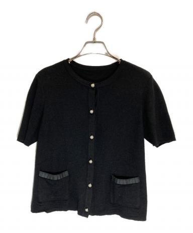 FOXEY フォクシー カーディガン 38(S位) 紺 【古着】【中古】 中古・古着通販】FOXEY (フォクシー) s/sカシミヤシルクカーディガン
