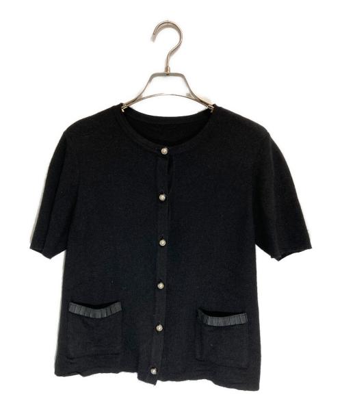 FOXEY（フォクシー）FOXEY (フォクシー) s/sカシミヤシルクカーディガン ブラック サイズ:38の古着・服飾アイテム