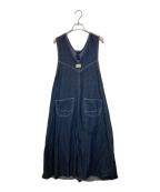 Something×FREAK'S STOREサムシング×フリークスストア）の古着「別注Buttonfly Salopette Skirt」｜インディゴ