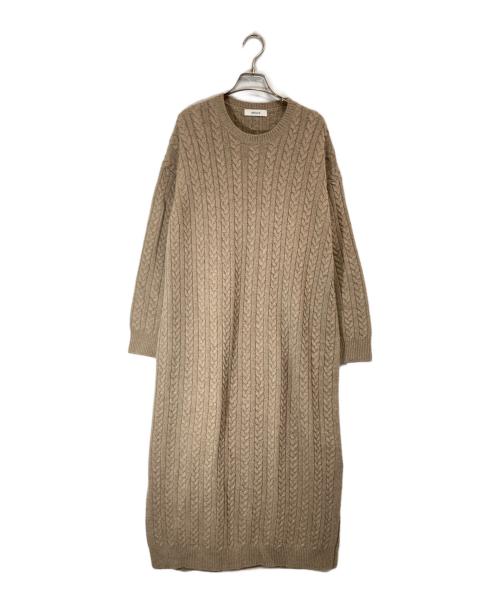 ebure（エブール）EBURE (エブール) ウールケーブルニット ロングワンピース ベージュ サイズ:SIZE Freeの古着・服飾アイテム