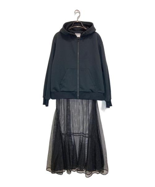 DEAR DANSKIN（ディア ダンスキン）DEAR DANSKIN (ディア ダンスキン) SWEAT ONE-PIECE ブラック サイズ:Lの古着・服飾アイテム