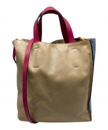 MARNI（マルニ）の古着「MUSEO SOFTバッグ」｜ベージュ×ブルー