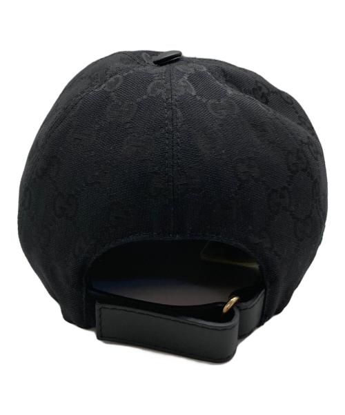 GUCCI（グッチ）GUCCI (グッチ) GGキャンバス ベースボールキャップ ブラック サイズ:Ｍ（58cm）の古着・服飾アイテム