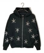unknownアンノウン）の古着「ラインストーンジップパーカー」｜ブラック