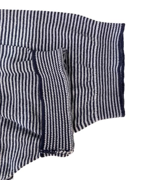 JOHN SMEDLEY（ジョンスメドレー）JOHN SMEDLEY (ジョンスメドレー) ボーダーニットポロシャツ ネイビー×ホワイト サイズ:Sの古着・服飾アイテム