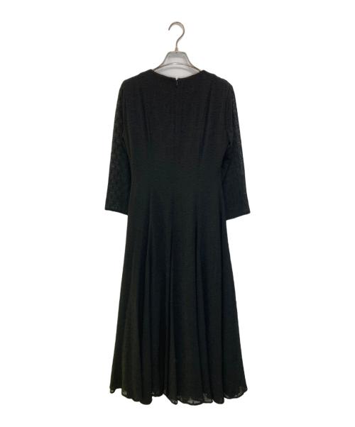 JENNE（ジェンヌ）JENNE (ジェンヌ) 刺繍ドット フレアワンピース ブラック サイズ:Sの古着・服飾アイテム