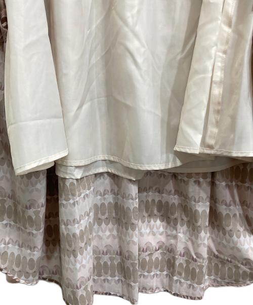 BLUE LABEL CRESTBRIDGE（ブルーレーベルクレストブリッジ）BLUE LABEL CRESTBRIDGE (ブルーレーベルクレストブリッジ) スケッチプリントティアードマキシスカート ピンク サイズ:38の古着・服飾アイテム