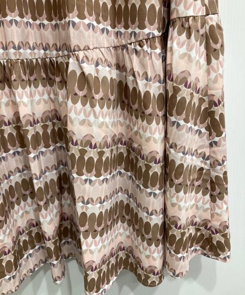 BLUE LABEL CRESTBRIDGE（ブルーレーベルクレストブリッジ）BLUE LABEL CRESTBRIDGE (ブルーレーベルクレストブリッジ) スケッチプリントティアードマキシスカート ピンク サイズ:38の古着・服飾アイテム