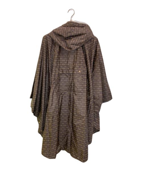 beautiful people（ビューティフルピープル）beautiful people (ビューティフルピープル) 総ロゴプリントレインポンチョ ブラウン サイズ:36の古着・服飾アイテム