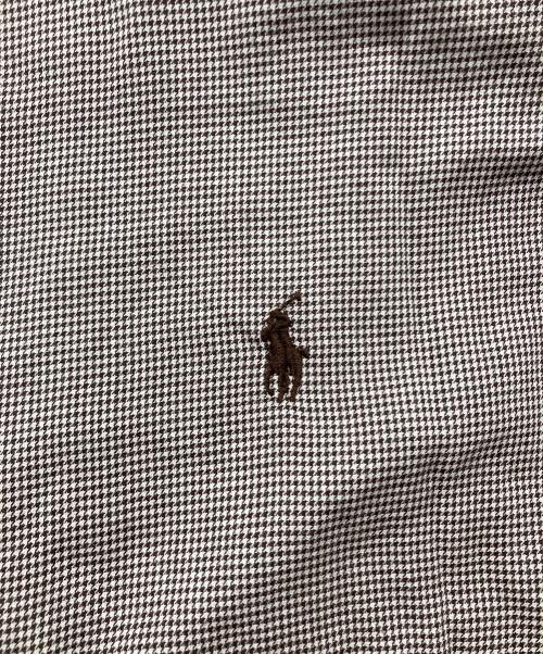 RALPH LAUREN（ラルフローレン）RALPH LAUREN (ラルフローレン) BLAKEハウンドトゥースチェックシャツ ブラウン サイズ:XLの古着・服飾アイテム