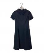 primishプリミッシュ）の古着「フラワーモチーフフォーマルワンピース」｜ネイビー