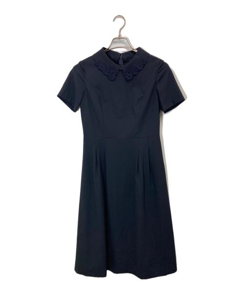 primish（プリミッシュ）PRIMISH (プリミッシュ) フラワーモチーフフォーマルワンピース ネイビー サイズ:7ARの古着・服飾アイテム