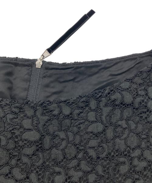 FOXEY（フォクシー）FOXEY (フォクシー) レースベロアコンビワンピース ブラック サイズ:38の古着・服飾アイテム