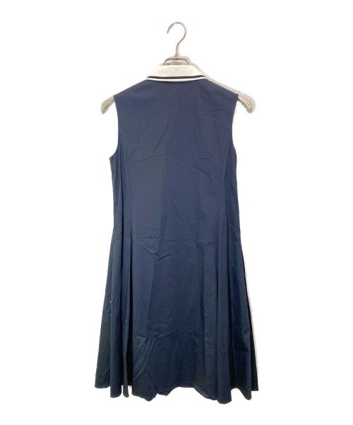 ADEAM（アディアム）ADEAM (アディアム) 襟付きワンピース ネイビーの古着・服飾アイテム